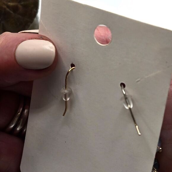 "5/$25" Mismatched Crystal Quartz Bead Pink & Green Dangle Earrings - Picture 2 of 6